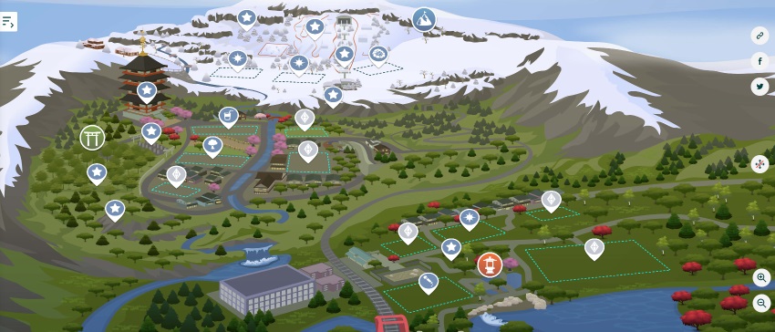 Les Sims 4 Escapade Enneigée Carte Interactive Du Mont Komorebi